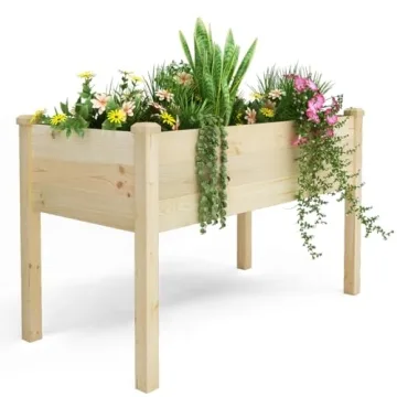 BIRASIL Outdoor Raised Garden Bed - Large Wood Planter Box for Gardening