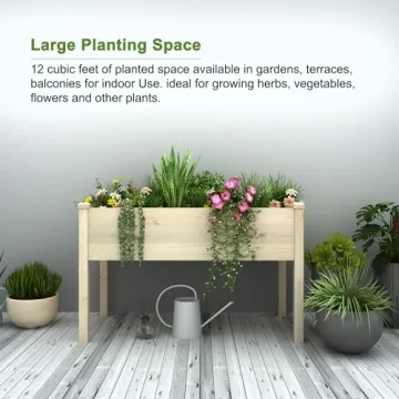 BIRASIL Elevated Garden Bed for Vegetables and Flowers