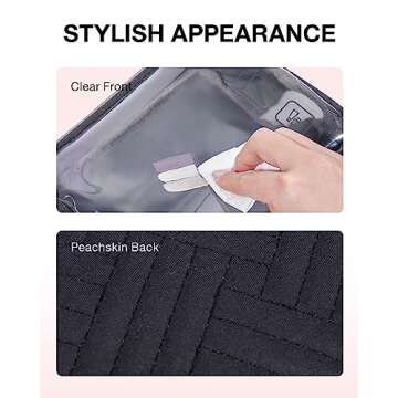 BAGSMART TSA Approved Toiletry Bag, 2 Pack Clear Makeup Cosmetic Bag Organizer, Quart Size Travel Ba...