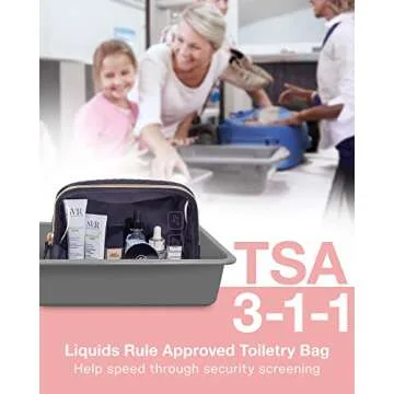 BAGSMART TSA Approved Toiletry Bag, 2 Pack Clear Makeup Cosmetic Bag Organizer, Quart Size Travel Bag for Toiletries, Carry-on Travel Accessories Essentials - Black