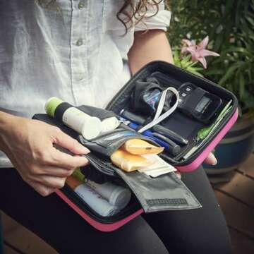 Glucology Diabetes Plus Diabetic Organizer | Extra Convenient Storage for Insulin, Glucometer, and Accessories | Essential Travel Kit for Comprehensive Diabetes Management (Blue, Plus)