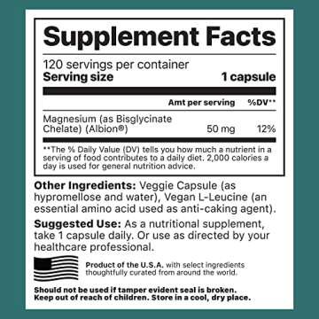 Jigsaw Health MagPure Glycinate, Premium Magnesium Capsules, 120 Capsules