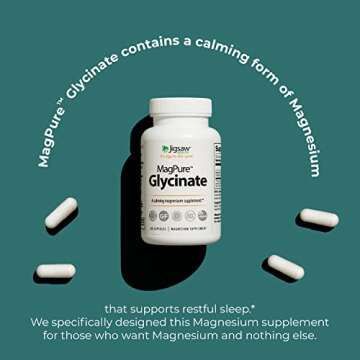 Jigsaw Health MagPure Glycinate, Premium Magnesium Capsules, 120 Capsules