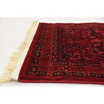 Unique Loom Tekke Collection Area Rug Soft & Durable Red Runner