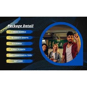 SHOT TAKER CO. EST. 2017 6pc Steel Tip Darts Set - Professional Darts for Dartboard - Includes Barrels + Plastic/Aluminum Shafts + O'Rings + Flights + Sharpener + Wrench (21g-Blue C-10413)