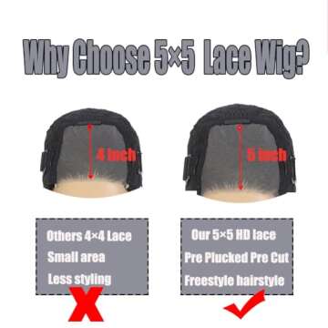 5x5 Wear and Go Glueless Bob Wig Human Hair Pre Plucked Pre Cut Glueless Wigs for Black Women Body Wave Lace Front Wigs Human Hair No Glue Lace Closure Wig for Beginners 180% Density 12 Inch