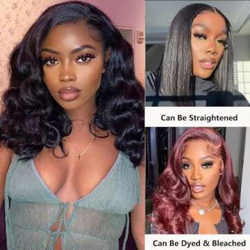 5x5 Wear and Go Glueless Bob Wig Human Hair Pre Plucked Pre Cut Glueless Wigs for Black Women Body Wave Lace Front Wigs Human Hair No Glue Lace Closure Wig for Beginners 180% Density 12 Inch
