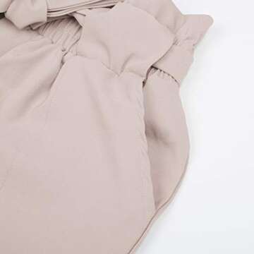 GRACE KARIN Women's Cropped Paper Bag Waist Pants with Pockets