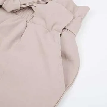 GRACE KARIN Women's Cropped Paper Bag Waist Pants with Pockets