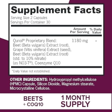 Qunol Beets CoQ10 Grape Seed Extract Heart Health Support
