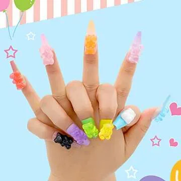 Vibrant 50-Piece Gummy Bear Charms for DIY Crafts
