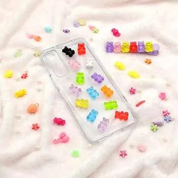 Vibrant 50-Piece Gummy Bear Charms for DIY Crafts