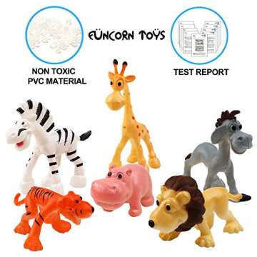 Funcorn Toys 24 Pack Mini Wild Animal Figures for Kids