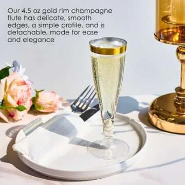 Elegant 100 Pack Plastic Champagne Flutes for Events