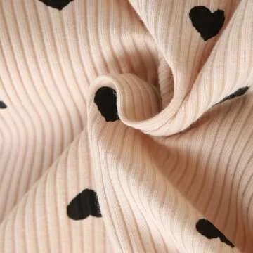 Fullfamous Infant Baby Girl Clothes Outfits,Fall Winter Romper Christmas Clothing Set 9-12 months Ecru Heart