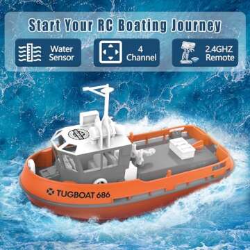 Losbenco High-Speed RC Tugboat for Pools & Lakes