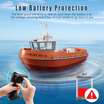 Losbenco High-Speed RC Tugboat for Pools & Lakes
