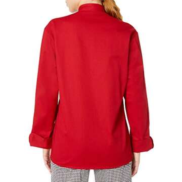 Uncommon Threads Unisex Rio Chef Coat in Red – Effortless Style for Culinary Creatives