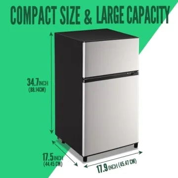 WANAI Mini Fridge with Freezer for Offices and Dorms