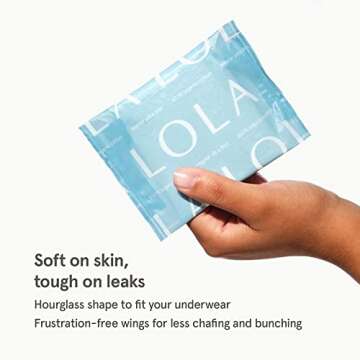 LOLA Ultra Thin Menstrual Pads with Wings, Heavy Absorbency - 32 Count - Organic Cotton Topsheet & Core, Natural Ingredients, Chlorine & Toxin Free, Powerful Leak Protection - BPA Free