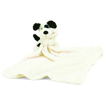 Jellycat Bashful Black and Cream Puppy Soother Stuffed Animal, 13.5 inches| Security Blanket & Lovey...