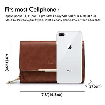 Roulens Small Crossbody Bag for Women,Cell Phone Purse Women's Shoulder Handbags Wallet Purse with Credit Card Slots