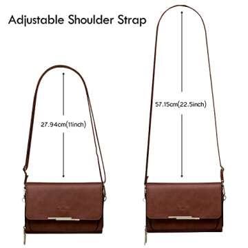Roulens Small Crossbody Bag for Women,Cell Phone Purse Women's Shoulder Handbags Wallet Purse with Credit Card Slots