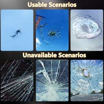 HERRYPLS Windshield Repair Kit for Chips and Cracks, Rock Chip Repair Kit Windshield, Car Windshield...