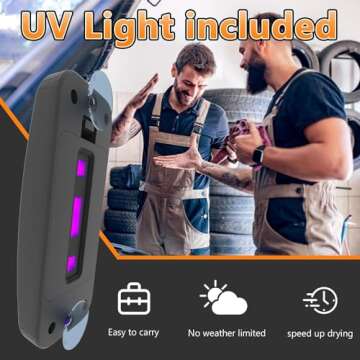 HERRYPLS Windshield Repair Kit for Chips and Cracks, Rock Chip Repair Kit Windshield, Car Windshield Crack Repair Kit to Repair Scratches,Star Shaped Crack, with Curing and Pressurizing Device