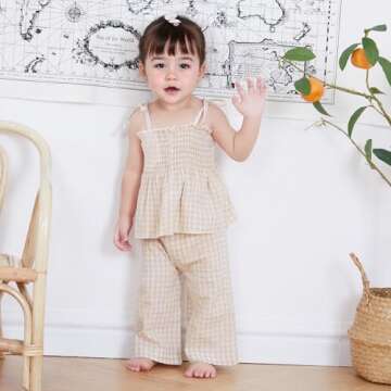 Stylish Linen Pants Set for Baby Girls - VISGOGO