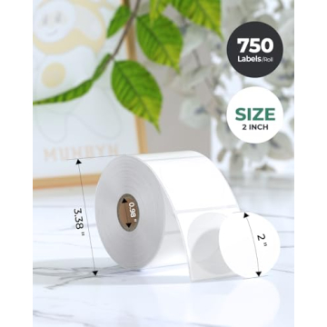 MUNBYN 2 Inch Circle Thermal Sticker Labels for Business