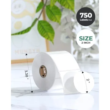 MUNBYN 2 Inch Circle Thermal Sticker Labels for Business