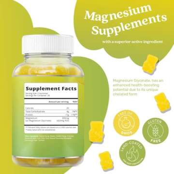 BeLive Magnesium Gummies 200mg - 60 Ct | Magnesium Glycinate Supplements for Relaxation, Stress Reli...