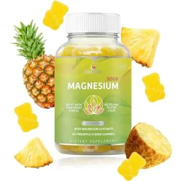 BeLive Magnesium Gummies 200mg - 60 Ct | Magnesium Glycinate Supplements for Relaxation, Stress Relief, and Sleep for Adults & Kids - Tasty and Tangy Pineapple Flavor