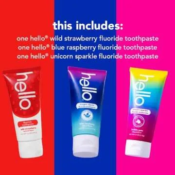 hello Kids Toothpaste Variety Pack - Natural Flavors, Vegan & Gluten Free