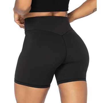 Sunzel High Waist Biker Shorts for Women No Front Seam Soft Yoga Workout Gym Bike Shorts Tummy Contr...