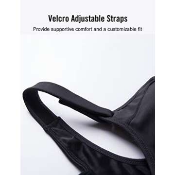 SYROKAN Women's Sports Bra High Impact Front Adjustable Support Lightly Padded Wireless Racerback Workout Running Black_New 38DD