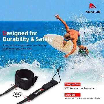 Abahub Surfboard Leash - 6/7/8/9/10 ft Options