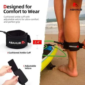 Abahub Surfboard Leash - 6/7/8/9/10 ft Options