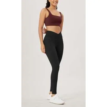 ODODOS Women's Cross Waist Full Length Yoga Leggings