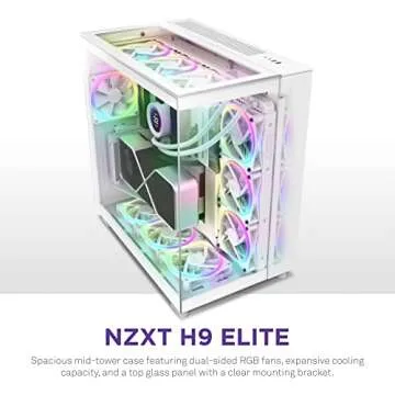 NZXT H9 Elite ATX Mid-Tower Case - Aesthetic Design with RGB Lighting and Efficient Cooling