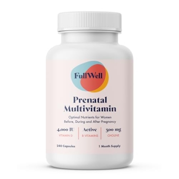 FullWell Prenatal Vitamins | Choline, folate, Vitamin D for fetal Growth, Brain Development | 26+ Vi...