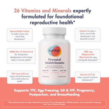 FullWell Prenatal Vitamins with Essential Nutrients for Moms