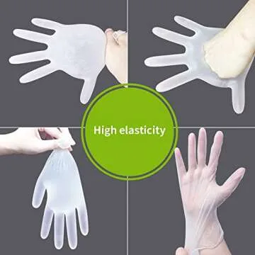 BLAZOR Clear Vinyl Gloves, Powder & Latex Free Disposable Glove, Non Allergy for Industrial, Food Se...