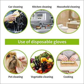BLAZOR Clear Vinyl Gloves, Powder & Latex Free Disposable Glove, Non Allergy for Industrial, Food Service, Cleaning
