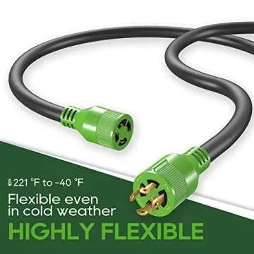 RVGUARD 4 Prong Generator Extension Cord - 10ft Heavy Duty