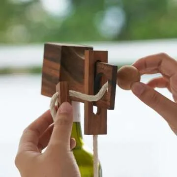 Wine Bottle Lock Puzzle - Unique Brain Teaser Game