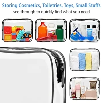 PACKISM TSA Approved Clear Makeup Bag - Durable Toiletry Set