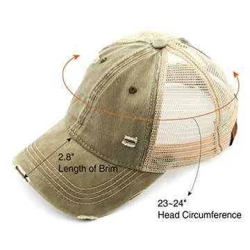 Versatile Distressed Denim Ponytail Hat for All Occasions