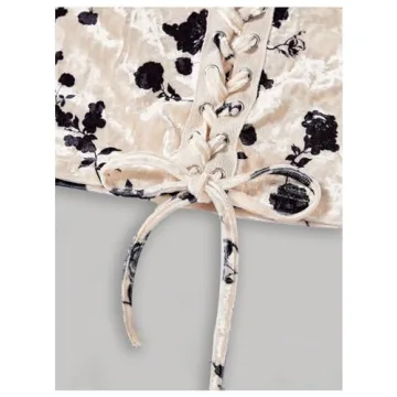 Shop Verdusa Women's Lace Up Crop Top Beige